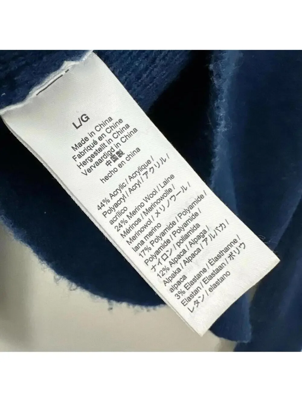 J. Crew Blue Merino Wool Blend Crew Neck Classic Cozy Sweater Women's Size L